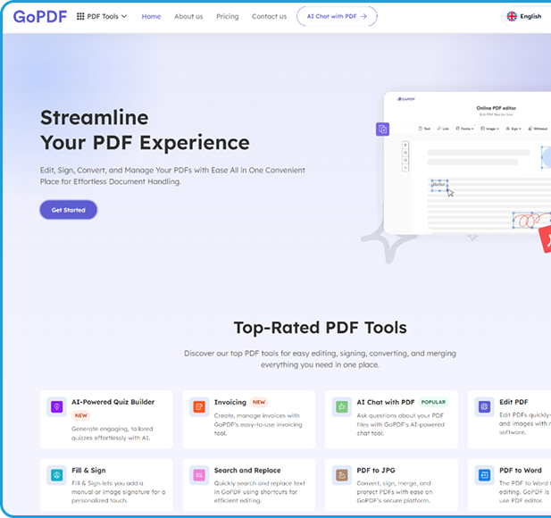 GoPDF – Intelligent PDF Management Platform — AI Productivity